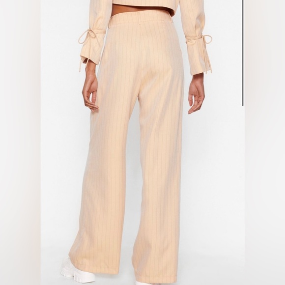 Nasty Gal Dressed To The Lines Pinstripe Wide-Leg Pants - Picture 4 of 5